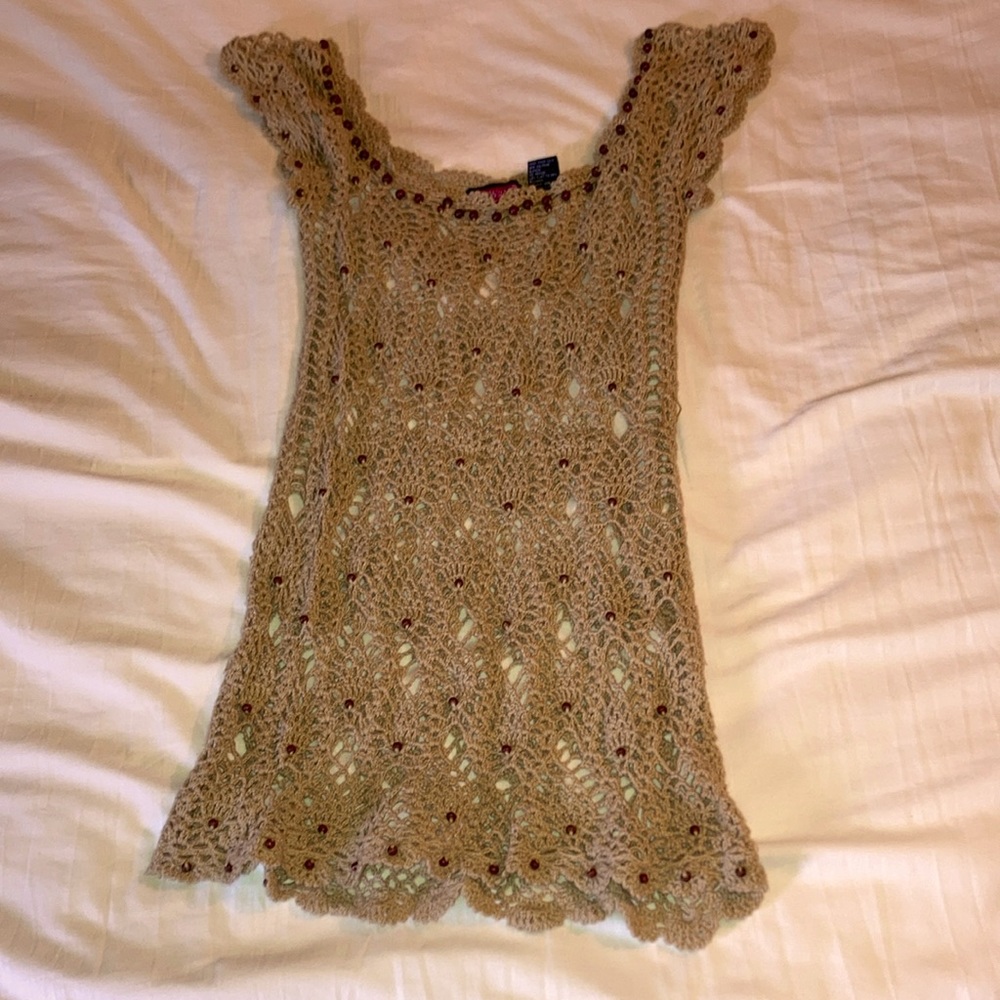 Macrame Youth Girls Cover Up Beige